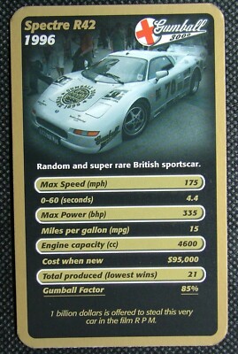 1x Infokarte vom Auto Spectre R42   T21