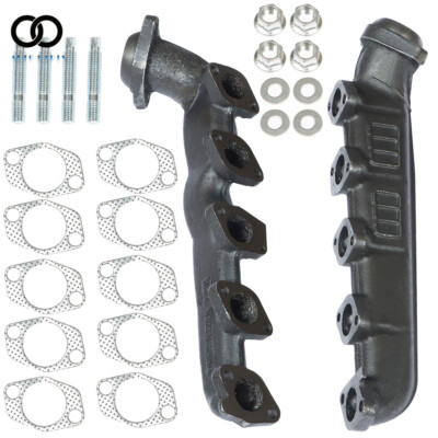 Pair of Exhaust Manifold LH/RH For Ford Super Duty Van 6.8L V10 2000-2012/2013