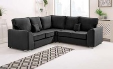 Dylan Corner Sofa Couch Foam Fibre Fullback Cushions  Plush Velvet