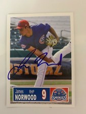 James Norwood 2018 Signed Tennessee Smokies Team Card