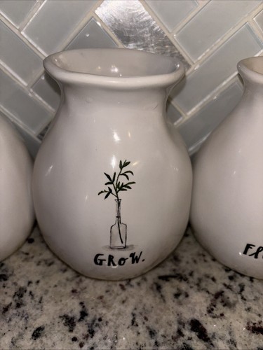 Rae Dunn Bud Vase Set Grow Flourish Bloom Propagation Plants Flowers Ceramic - Picture 3 of 6