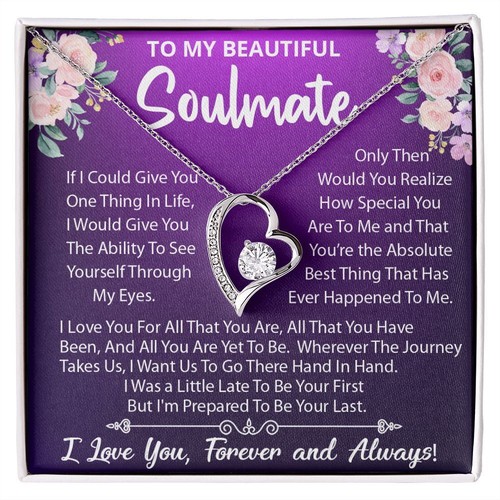 To My Soulmate Necklace, Heart Necklace, Valentine Gift , Gift For Soulmate! - Picture 13 of 19