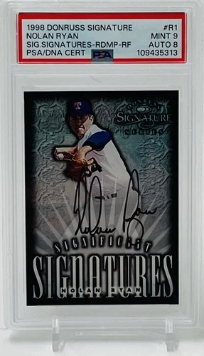1998 DONRUSS SIGNIFICANT SIGNATURES #R1 NOLAN RYAN SIGNATURES-RDMP PSA9 / AUTO 8