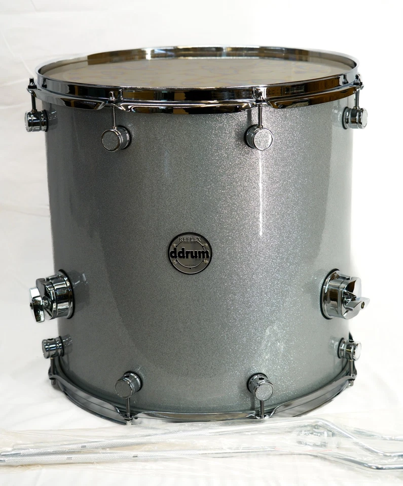 Ddrum Reflex Bombadier Floor Tom Drum 16 x 16" Silver Sparkle Nuevo Foto 4 de 4