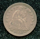 1853 Silver U.S. Liberty Seated Half Dime w/ Arrows H10 - XF