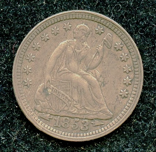 1853 Silver U.S. Liberty Seated Half Dime w/ Arrows H10 - XF