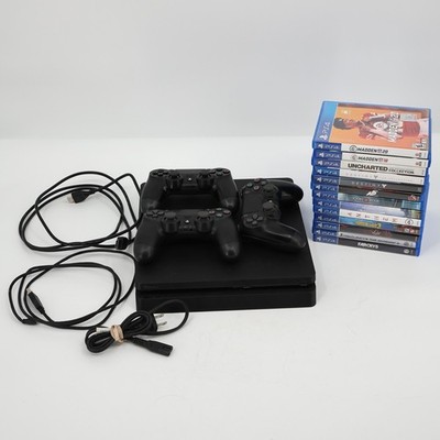 Sony PS4 Slim 1TB Console CUH-2215B, 3 Controllers, 13 Games, Cables & Extras