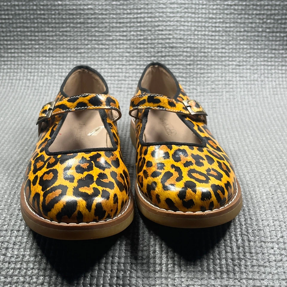 Elephantito Mary Jane Zapatos Confort Niñas 1 Marrón Charol Leopardo Escuela Foto 2 de 4