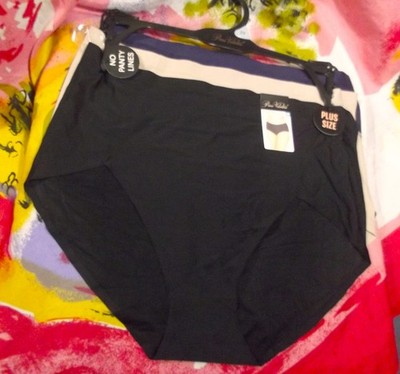 3 PRIMA VALENTINA 77309X BK/LB/NY PLUS NO PANTY LINES MF HI-CUT BRIEF PANTIES 2X