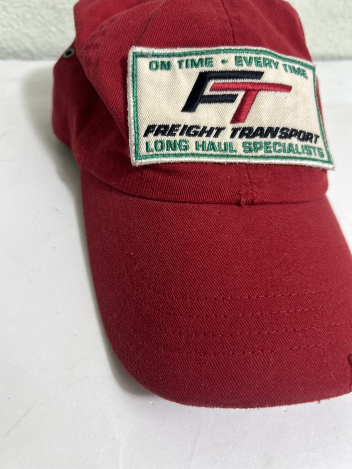 American Eagle Strapback Baseball Cap Red Distres… - image 3