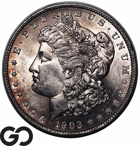 1903-O Morgan Silver Dollar Coin, Gem BU+, Lustrous Beauty