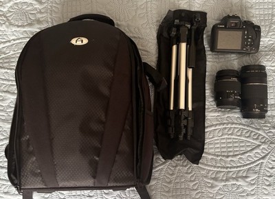 Canon EOS 2000D Bundle w/ Lenses, Tripod & Bag- Perfect Condition/Barely used