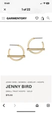 Jenny Bird Gold Trust Hoop Earring with Bar