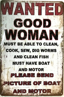 FREE SHIPPING! Buy or Make offer b4 it s SOLD! TIN SIGN 8x12 Wanted Boat DD1