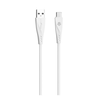USB Kabel 3m weiß Silikon TPE 3,8mm USB-A auf USB-C Fast Charge 2A Premium Safe