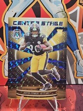 2025 Mosaic Kaleb Johnson BLUE CENTER STAGE #1 /99 Pittsburgh Steelers 
