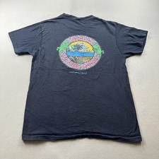Vintage Gecko Hawaii T-Shirt Mens Large Black Island Tours Beach Surf Art 90s