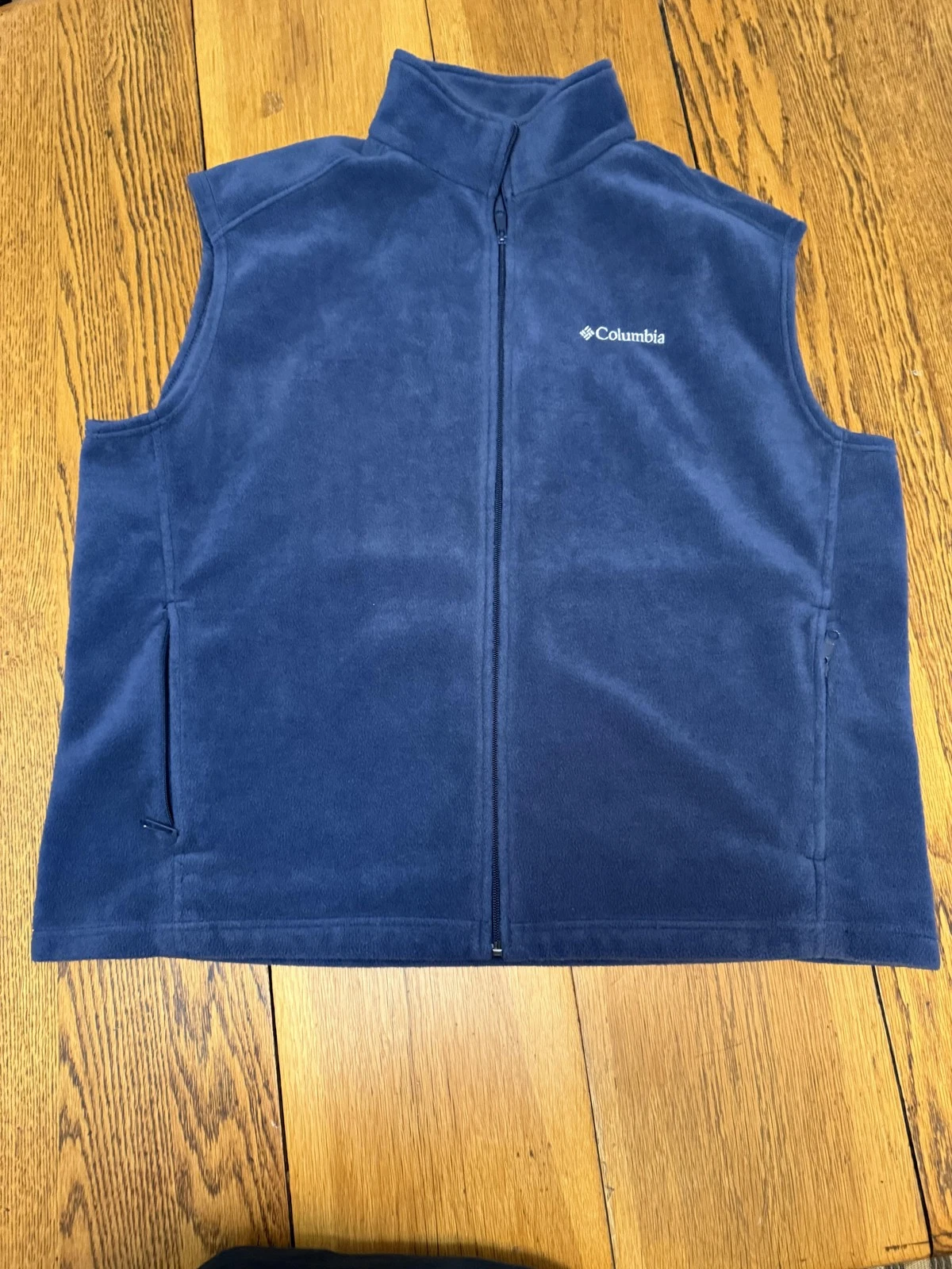 Columbia Vest Mens 2XL Blue Fleece Full Zip Sleeveless Outdoors Hiking XXL