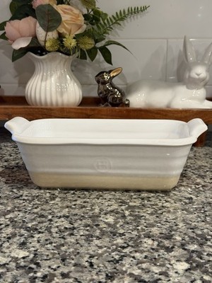 Emile Henry Made In France Stoneware Loaf Pan White Natural Baking Pan