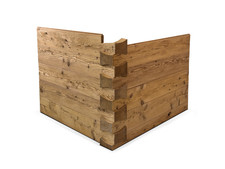 KLINGSCHROT Blockwandschalung Eck-Nut- und Federbretter gehackte Schalung versch