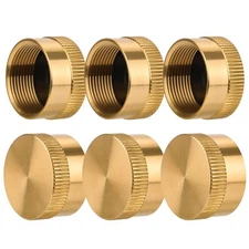 6Pcs Solid Brass Refill Propane Bottle Cap Universal for All 1 LB Gas Tank Cy...