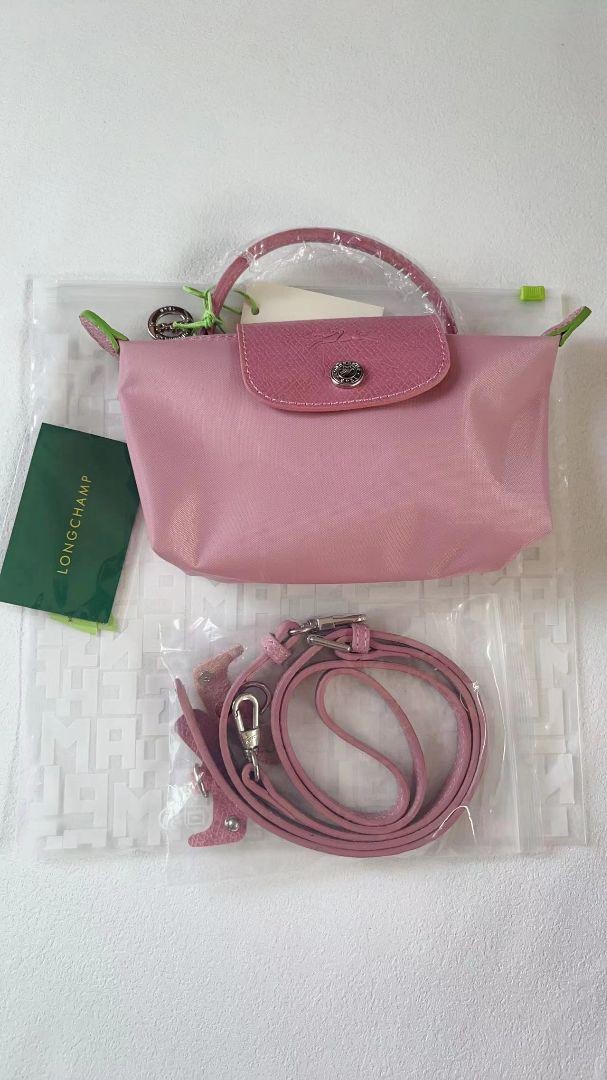 Longchamp pouch with handle Pink Nylon New From Japan | eBay