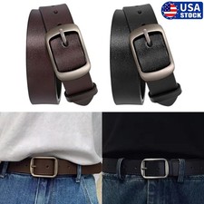 Women Vintage Belts For Jeans Dresses Pants Ladies Leather Waist Belt Fashion US