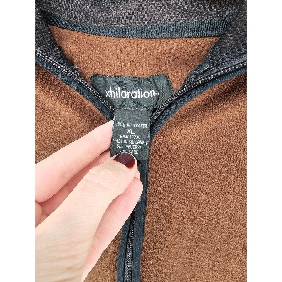 Colete de inverno vintage Y2K Xhilaration marrom poliéster lã zíper completo tamanho XL - Imagem 4 de 4