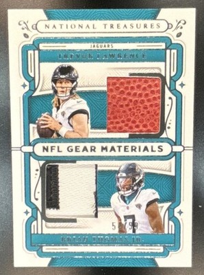 2025 National Treasures Trevor Lawrence Brian Thomas Jr. NFL Gear Combo /99 MEM