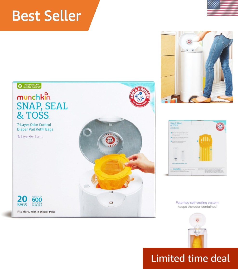 Pail Snap, Seal & Toss Refill Bags, Holds Up To 600 Newbo...
