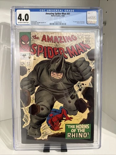 Amazing Spider-Man #41 1966 CGC 4.0 OFF-WHITE to White Pages 1st Rhino