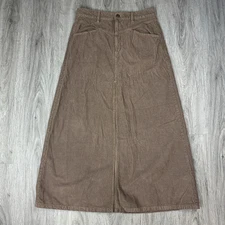 Free People We The Free Come As You Are Cord Maxi Skirt Button Velvet Zip Sz 8