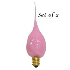 NEW PRIMITIVE SILICONE LIGHT BULBS 2 PCS CANDELABRA BASES PINK PASTEL GLOW 4-W