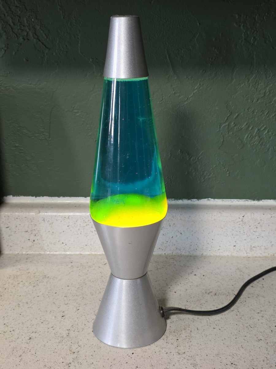 ラバランプ サイケレトロ y2k ラメ ブルー Lava Lamp Vintage Lava Lite motion and glitter lamp Blue & yellow