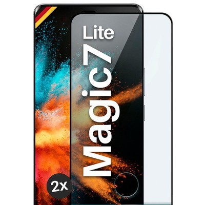 2x Panzerfolie für Honor Magic7 Lite Hart Echt Glas Full Screen Cover Schutzglas