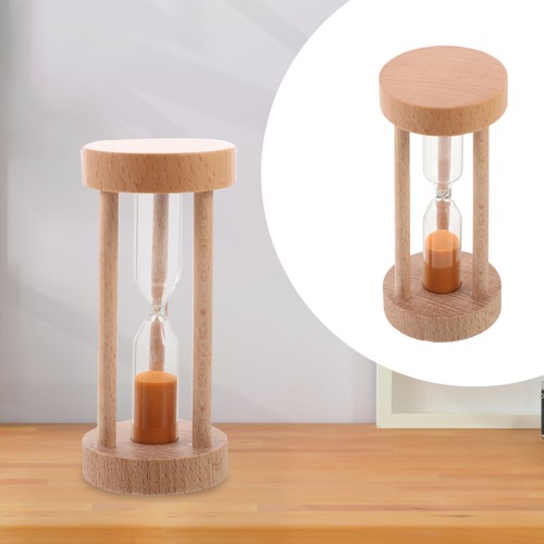 3 Min Wooden Hourglass Child Kitchen Timer Vintage with Pink Sand - Picture 3 of 23