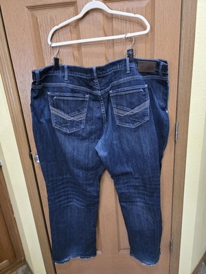 BKE Seth Jeans Mens 48x32 Blue Dark Wash Straight Leg Relaxed Fit Denim Stretch