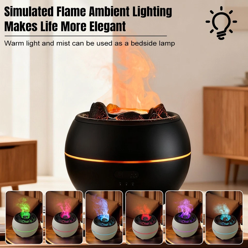 Volcano Fire Flame Essential Oil Diffuser Air Humidifier Aromatherapy 360ml Home - Image 4 of 4