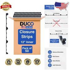 USA-Made 50pk 3ft Black R Panel Foam Closures - Weatherproof Metal Roof Seal