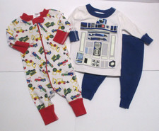 2 INFANT BOYS HANNA ANDERSSON BLUE RED STAR WARS VEHICLES PAJAMAS SIZE 0-3 MONTH