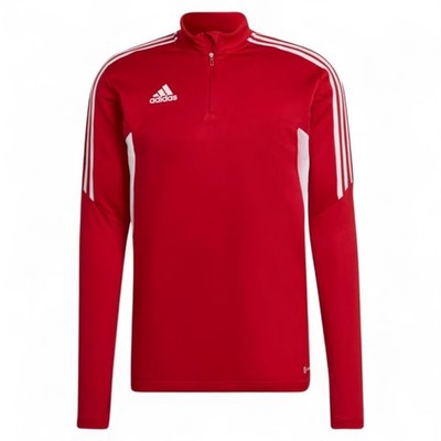 Adidas Originals Sweatshirt Herren M Rot Sport Top Pullover Half Zip Fußball 