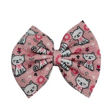 Hair Bow Girls Cat Kitten Pink Princess Flower 5" Across Hairbow Barrette Clip