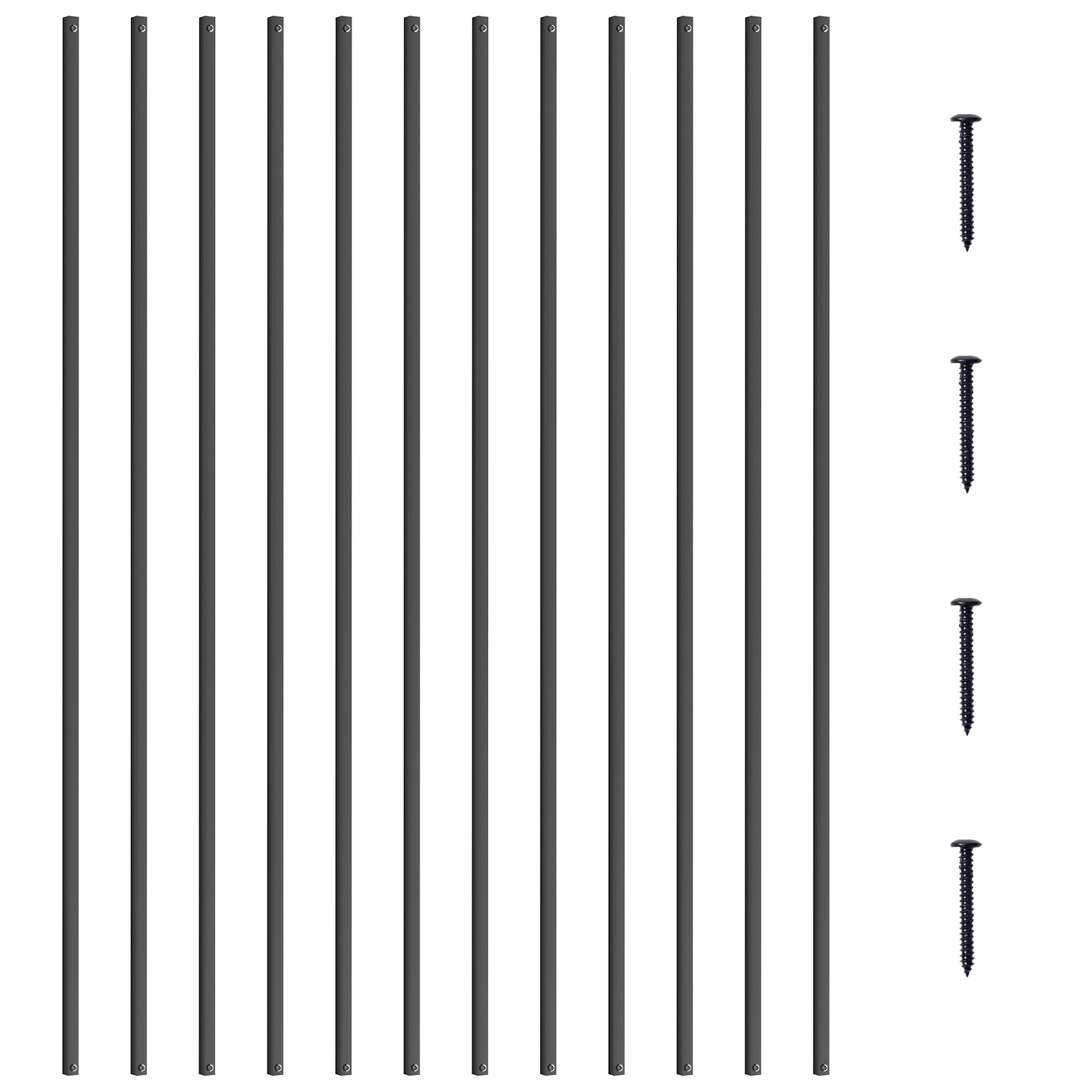 Balustres en métal pour escalier VEVOR 1118x13mm rampe aluminium noir