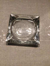 Vintage Ashtray Clear Glass 3 1/2” Mexico