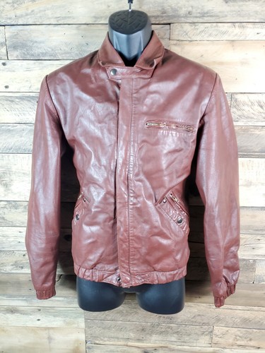 Veste En Cuir Bomber Cheesking Taille M - Occasion Très Bon état
