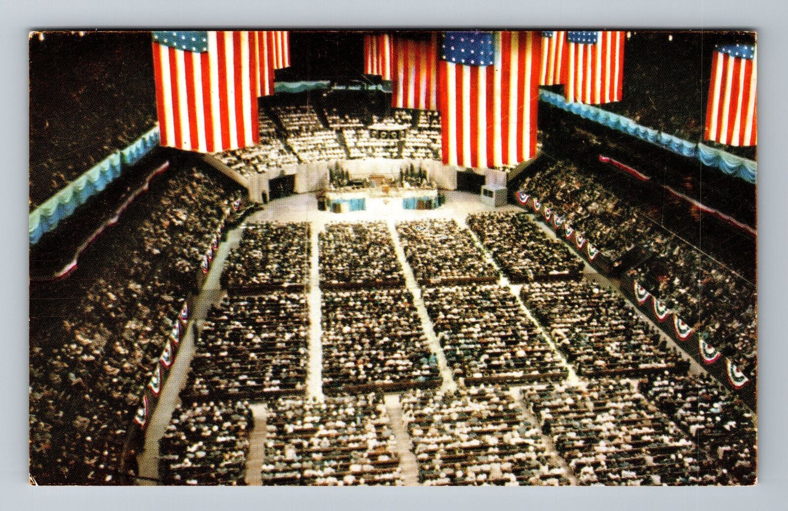 New York City NY, Madison Square Garden, Billy Graham, Vintage Postcard