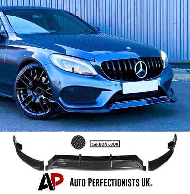 For Mercedes C Class AMG Line C43 W205 B Style Carbon Front Splitter Spoiler