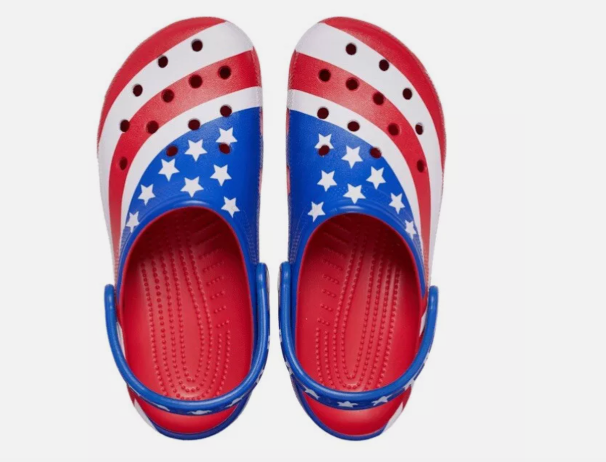 womens american flag crocs