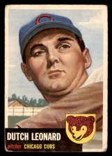 1953 Topps Baseball #155 Dutch Leonard GD *j1