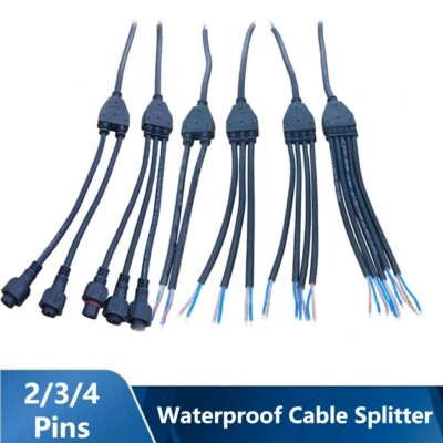 Outdoor Waterproof Male Female Cable Plug Parallel Connector Cable Splitter IP67 - Image 1 of 4